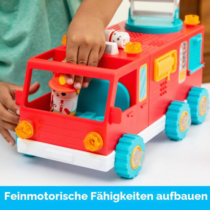 Learning Resources Design & Drill Schrauberkumpel-Feuerwehrauto, Konstruktionsspielzeug für die Fein
