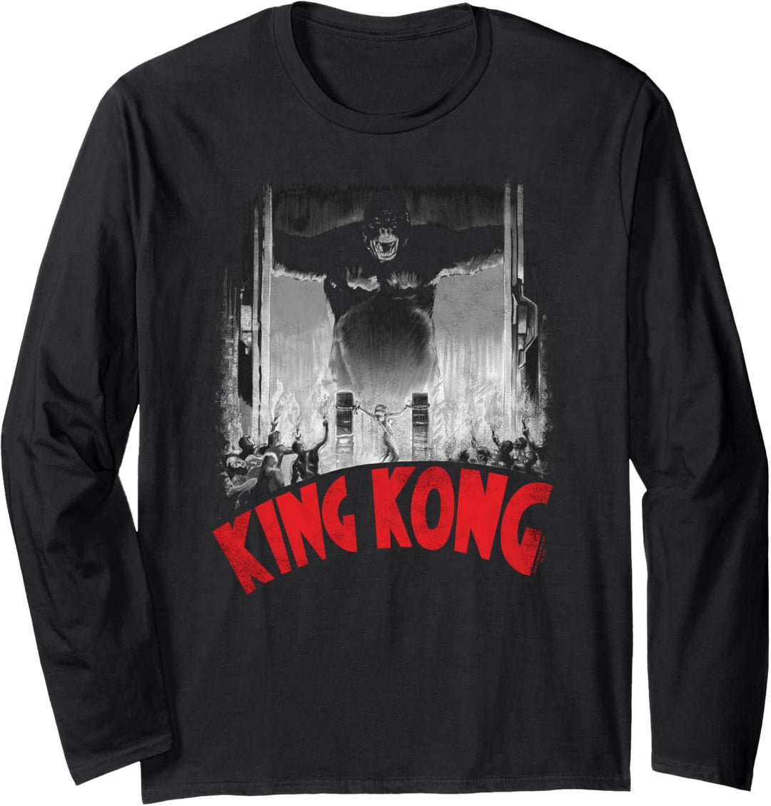 King Kong At The Gates Poster Langarmshirt