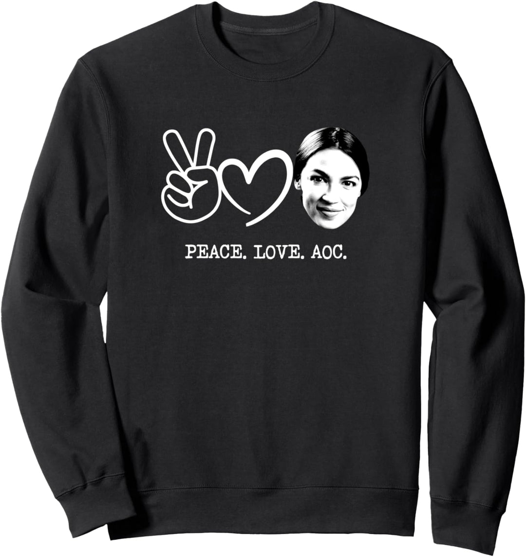 Friedensliebe AOC Progressive Demokraten Blau Sweatshirt