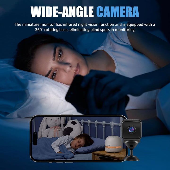 Mini Kamera, Überwachungskamera 1080P WiFi Camera mit Nachtsicht, Innen Live Übertragung, Mobile APP