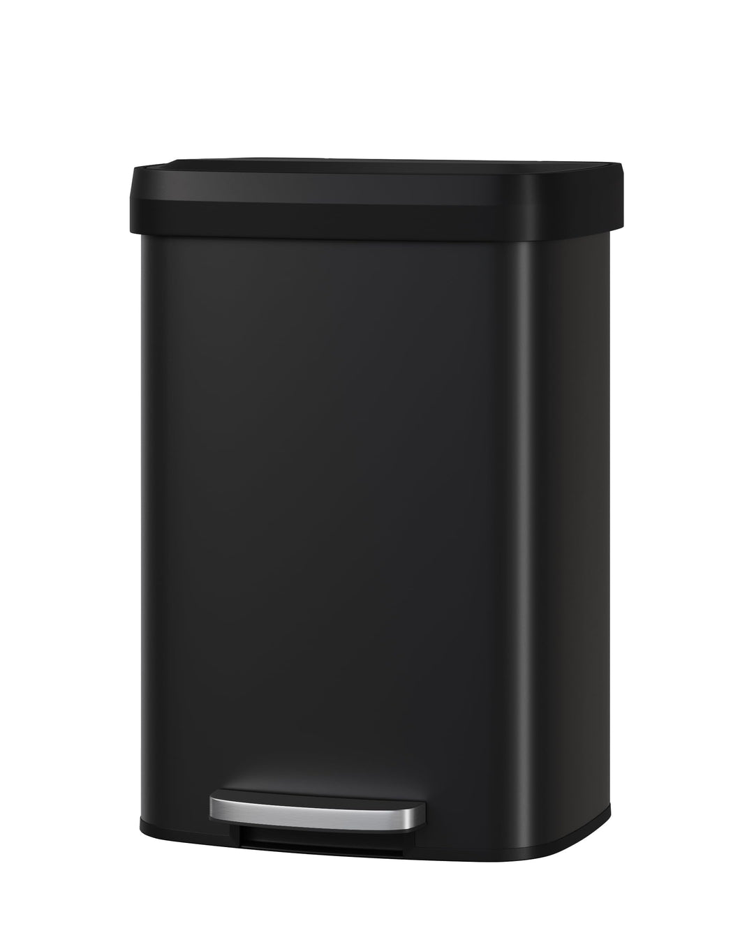 GarveeHome 50L Metall Mülleimer mit Deckel, grosser Tretmülleimer, Mülleimer Küche, rostfrei, mit Be