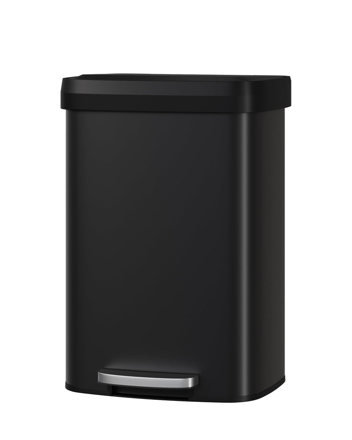 GarveeHome 50L Metall Mülleimer mit Deckel, grosser Tretmülleimer, Mülleimer Küche, rostfrei, mit Be