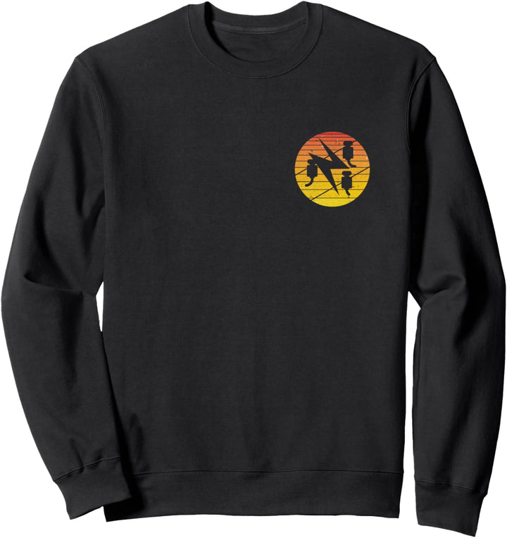 Zunftzeichen Elektriker/Elektroniker Retro Orange auf Brust Sweatshirt