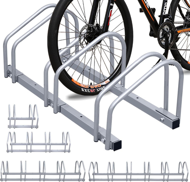 Fahrradständer Boden für 4 Fahrräder, 30cm Radabstand 35-55mm Reifenbreite rostfreier Stahl selbstsi