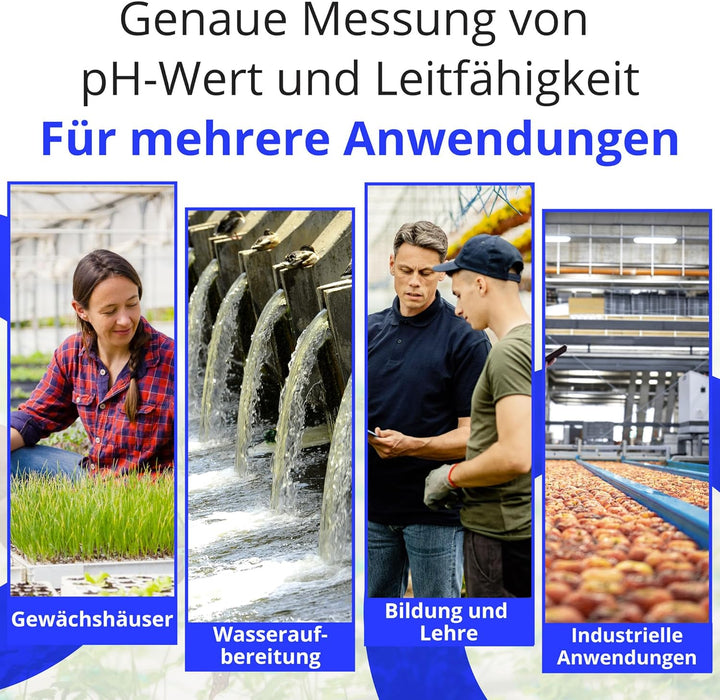 Bluelab METCOMPLUS Combo Meter Plus – Misst pH, Temperatur &amp; Leitfähigkeit (TDS/PPM) in Wasser &amp; Bod