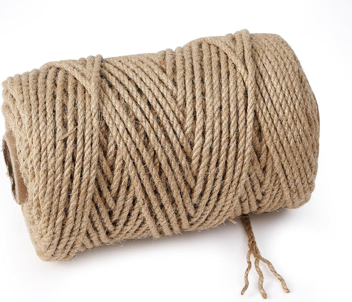Natürliche Jute-Schnur, 4mm 100m Juteschnur für Geschenkverpackungen Handwerk Pflanze Garten Weihnac