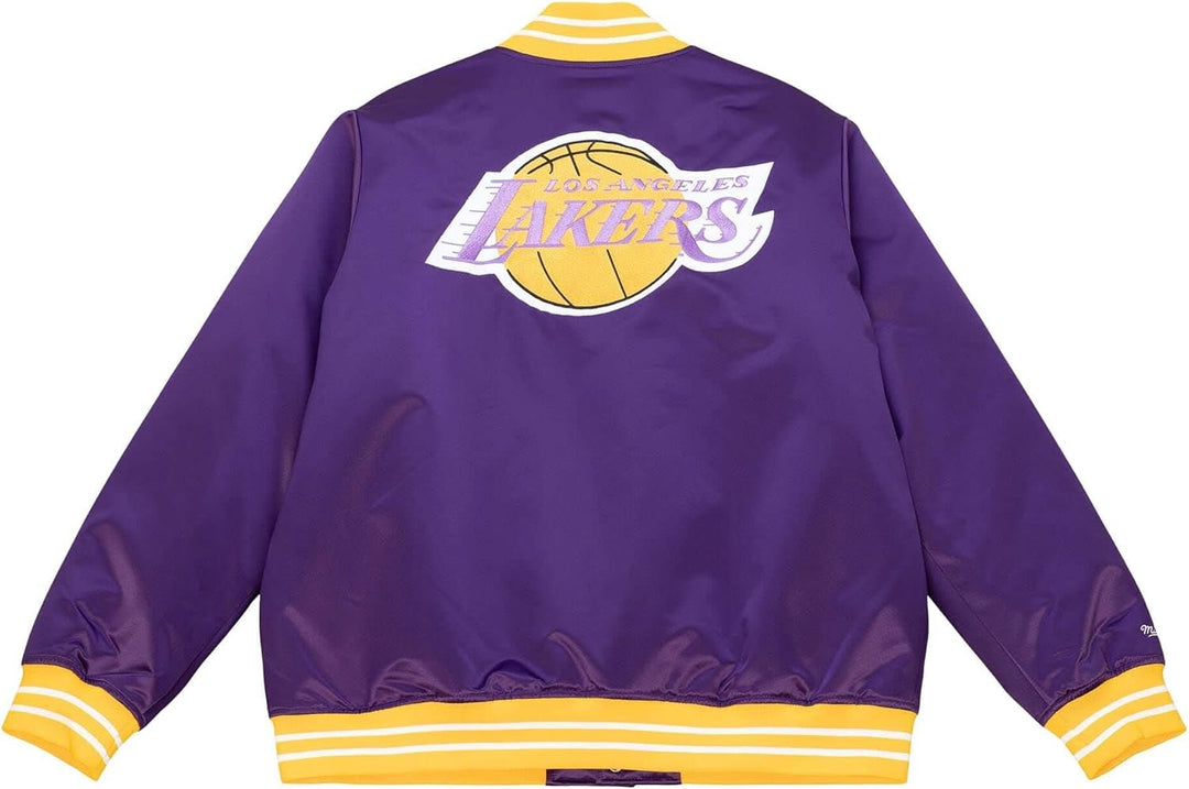 Mitchell &amp; Ness NBA Heavyweight Satin Jacket, Los Angeles Lakers, Gelb