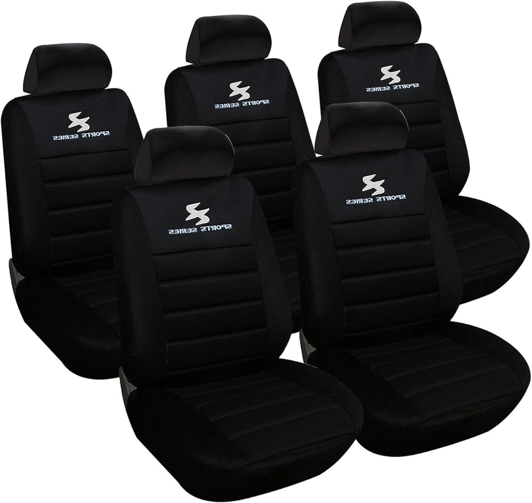 WOLTU AS7254-5 5er Sitzbezüge Auto Einzelsitzbezug universal Grösse, Komplettset, schwarz, Schwarz