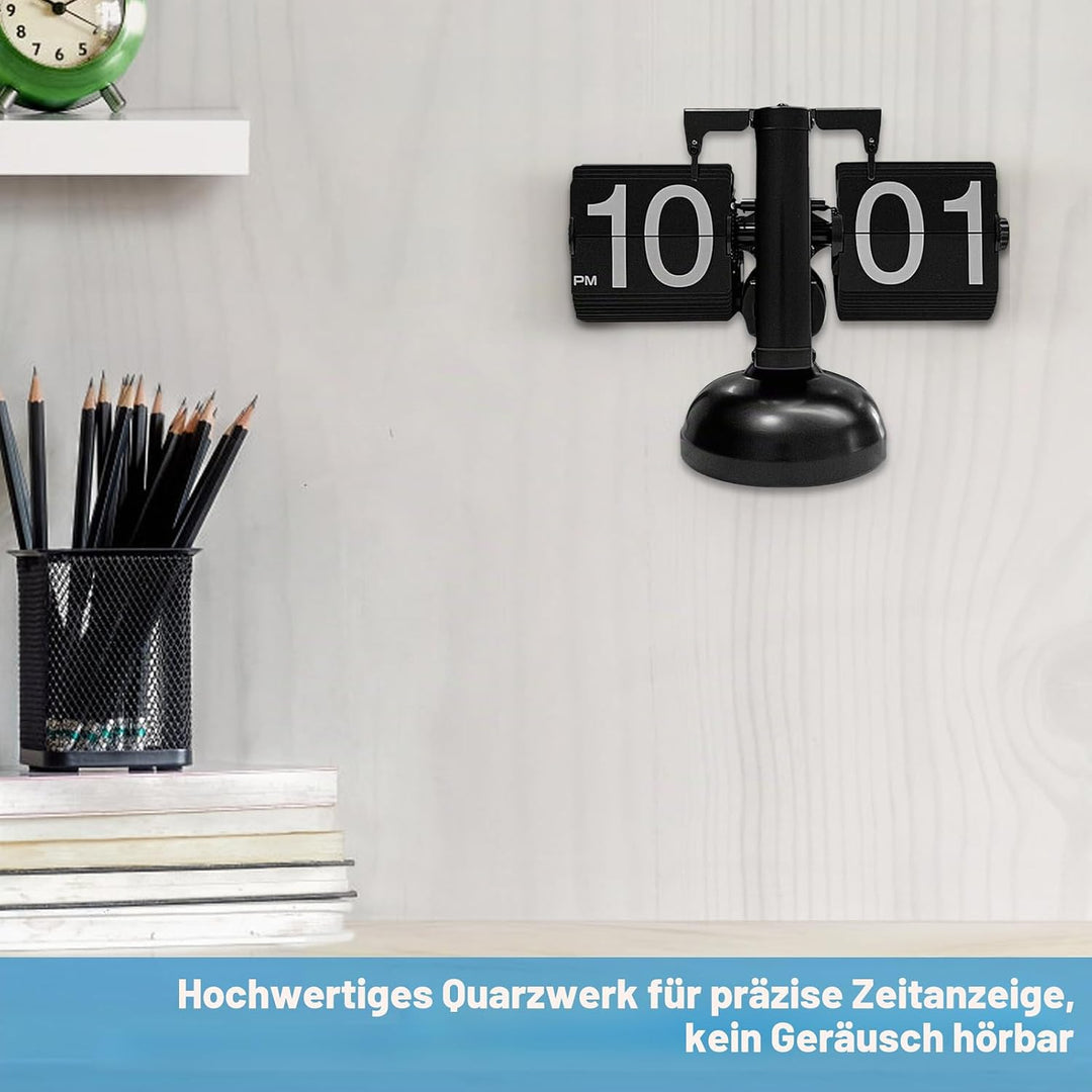 Retro Vintage Design Auto Flip Clock Desk Clock,Flip Desk Clock, Retro Digital Flip Down Clock, Mute