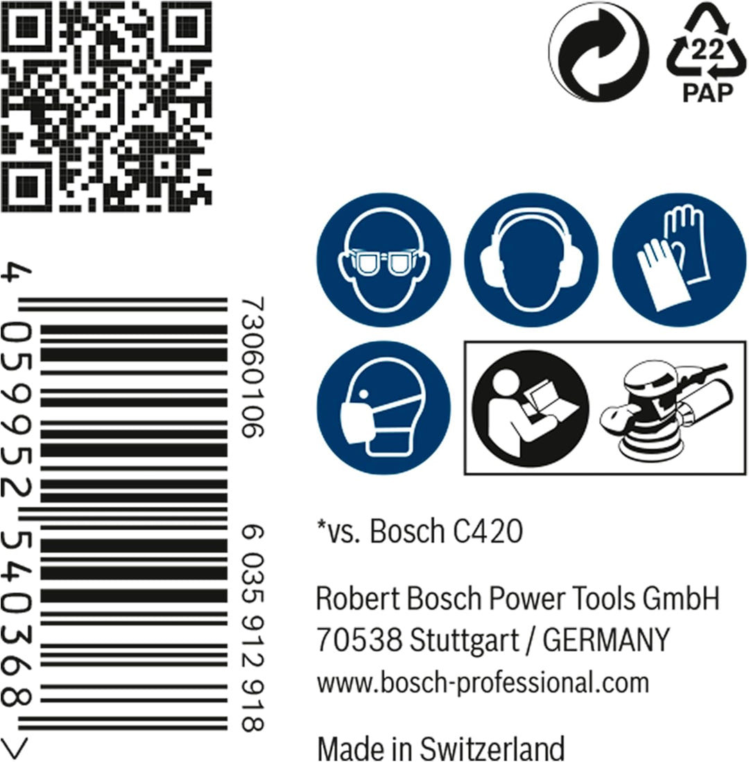 Bosch Professional 50x Expert M480 Schleifnetz (für Hartholz, Farbe auf Holz, Ø 150 mm, Körnung 80,