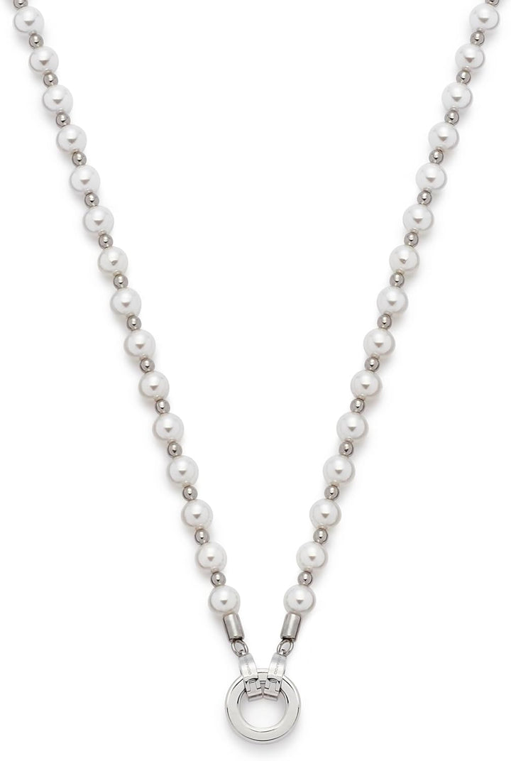 JEWELS BY LEONARDO DARLIN'S Damen-Halskette Signora, Edelstahl mit Imitationsperlen, CLIP & MIX Syst