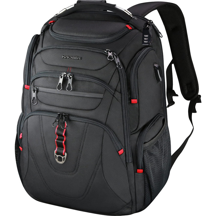 KROSER Laptop Rucksack Herren 17,3 Zoll Business Reiserucksack Handgepäck Wasserdicht mit Hartgeschä