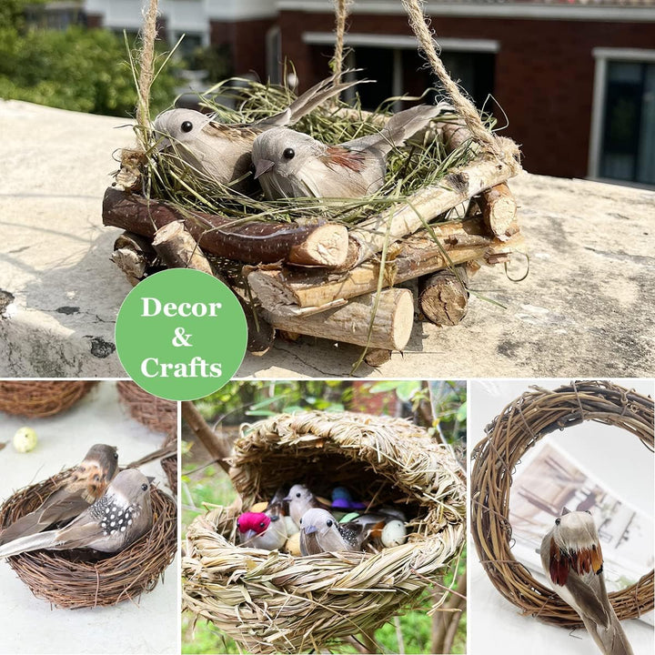 LWINGFLYER 6 Stück Künstliche Vögel Naturgetreu Deko Spatz Weihnachten Deko Vogel mit Clip für Garte