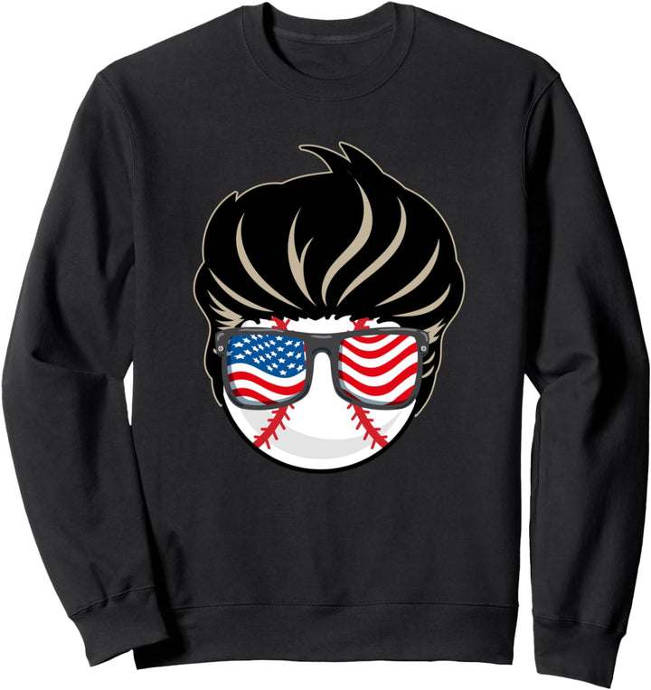 Baseball Mullet American Flag 4th Of July Sweatshirt