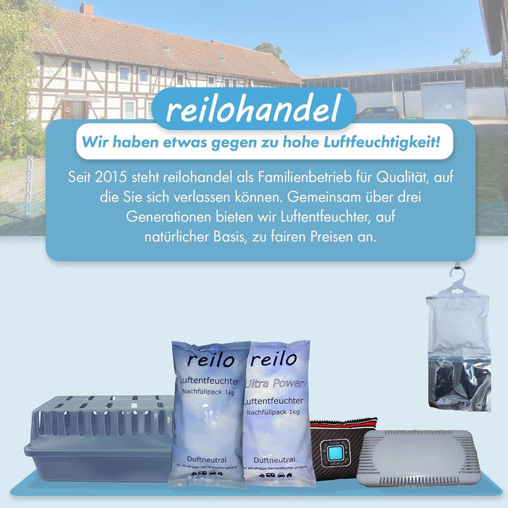 24x 400g reilo Raum- Luftentfeuchter Granulat im Vliesbeutel - Nachfüllpack, 24