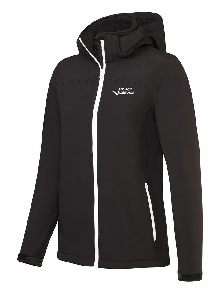 Black Crevice Damen Softshelljacke, Schwarz/Weiss