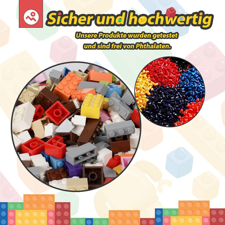 HUIZDQ 1000 Stücke Classic Bausteine Set, Geeignet für Jungen und Mädchen ab 6 Jahren, Kompatibel mi