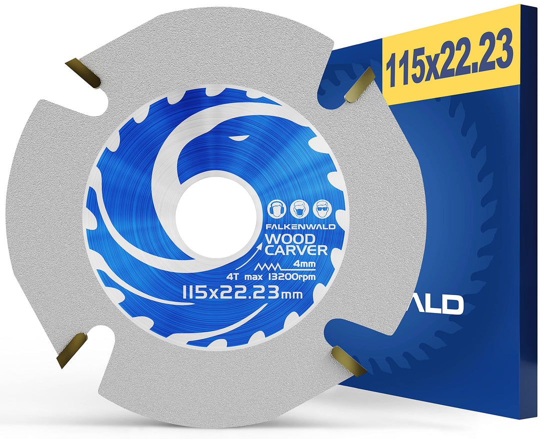 FALKENWALD Sägeblatt Holz 115mm - Ideal für Holz - Kreissägeblatt 115 x 22,23 mm - Holzscheibe 115 Ø