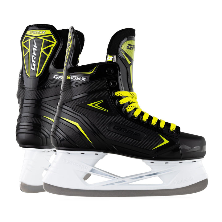 Graf Schlittschuhe G105X Schwarz Gelb Eishockey 44, 44