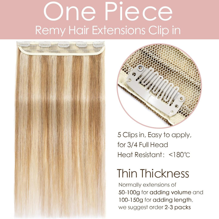 Silk-co Clip in Extensions Echthaar 1 Tressen 5 Clips 40g, Hair Extensions, Remy Echthaar Clip ins H