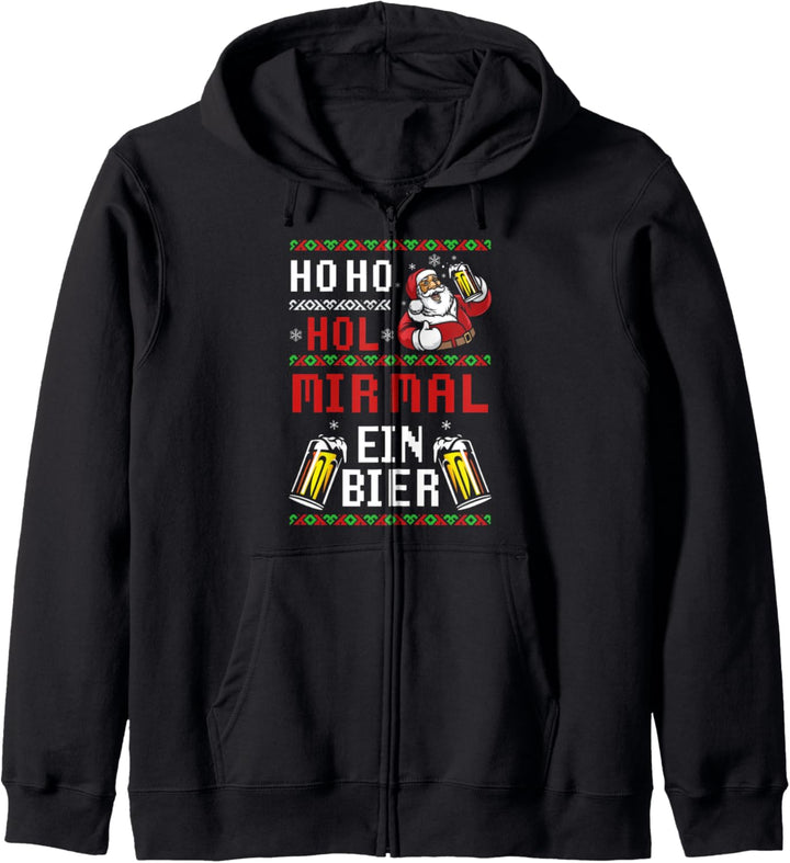 Ho Hol Mir Mal Ein Bier Weihnachten Weihnachtsmann Lustiges Kapuzenjacke