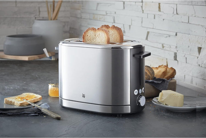 WMF Lono Toaster Edelstahl, Doppelschlitz Toaster mit Brötchenaufsatz, 2 Scheiben & Stelio Wasserkoc