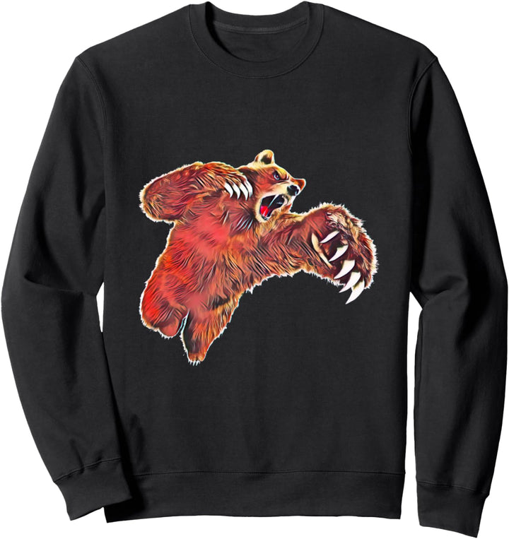 Grizzly Grizzlybär Bären Bär Raubtier Krallen Zähne Sweatshirt
