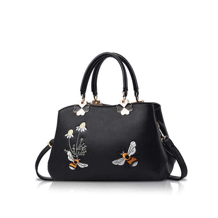 NICOLE&amp;DORIS Handtaschen Damen Mode Schultertasche Geldbörse Retro Umhängetasche Frau Tote Stickerei