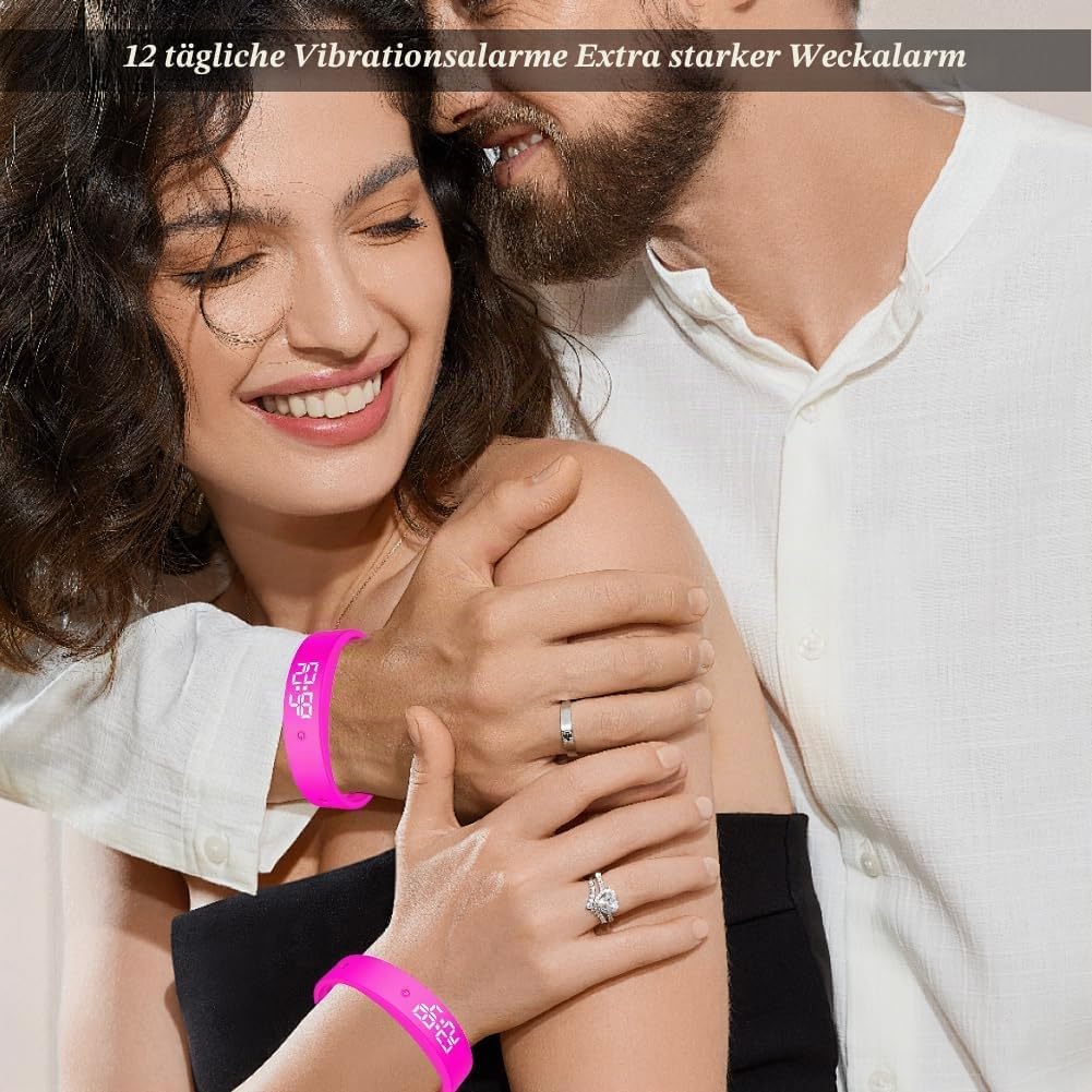 Vibrationswecker Armband, Vibrationsalarm Erinnerung Uhr, Armband Wecker Vibration mit Timer, Trinke