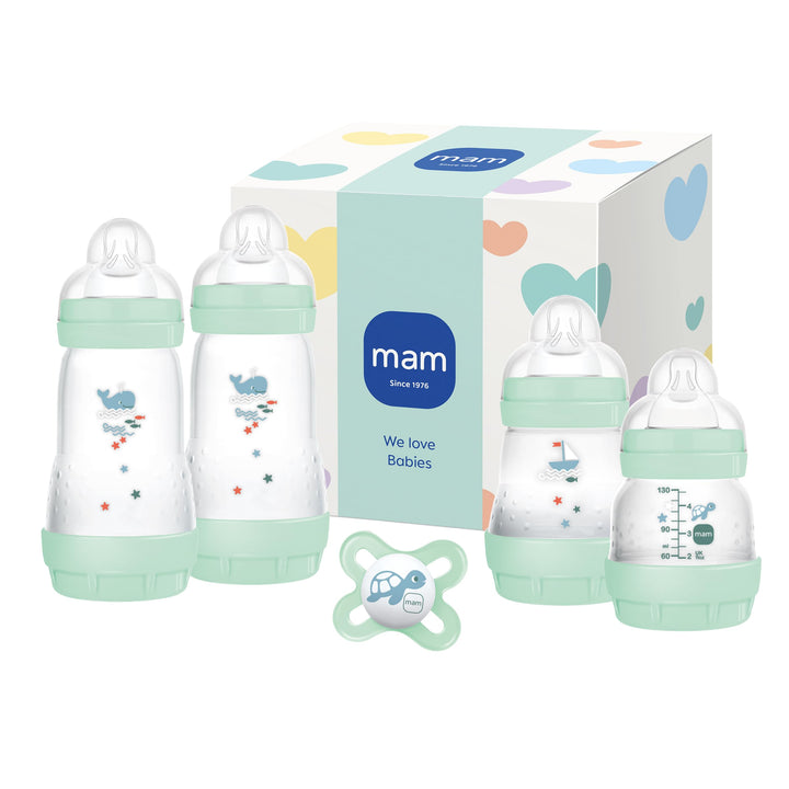 MAM Easy Start Anti-Colic Newborn Set, 0+ Mon, Baby Bottle Gift Set, 94% Acceptance, 96% Midwife Rec