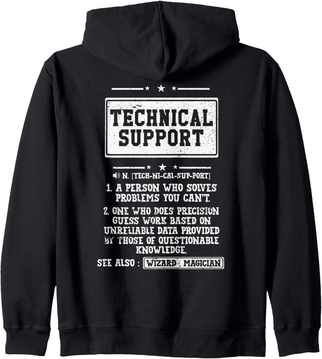 Tech Support Definition Lustiges Computer IT Geek Geschenk Kapuzenjacke