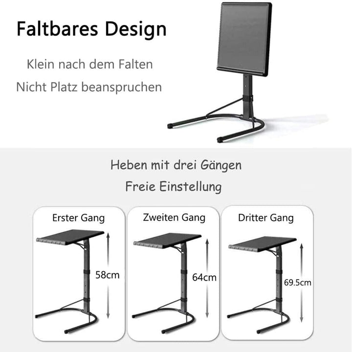 Beistelltisch, faltbar, für Laptop, höhenverstellbar und neigbar, leicht und tragbar, für Bett, Sofa