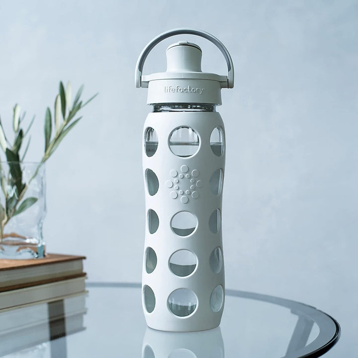 Lifefactory 624 ml Active Flip Cap Glas Wasserflasche 624 ml Cool Grey 22oz Cool Grey, 651 ml Grau -