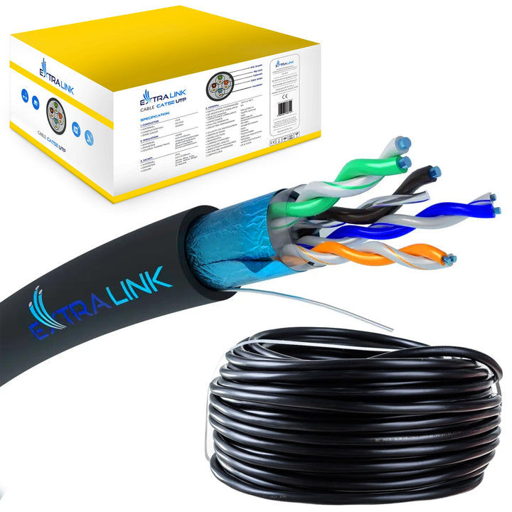 EXTRALINK CAT 5E FTP F/UTP mit Gel Outdoor Ethernet Kabel 305 METER Extern Twisted Pair Internet Kab