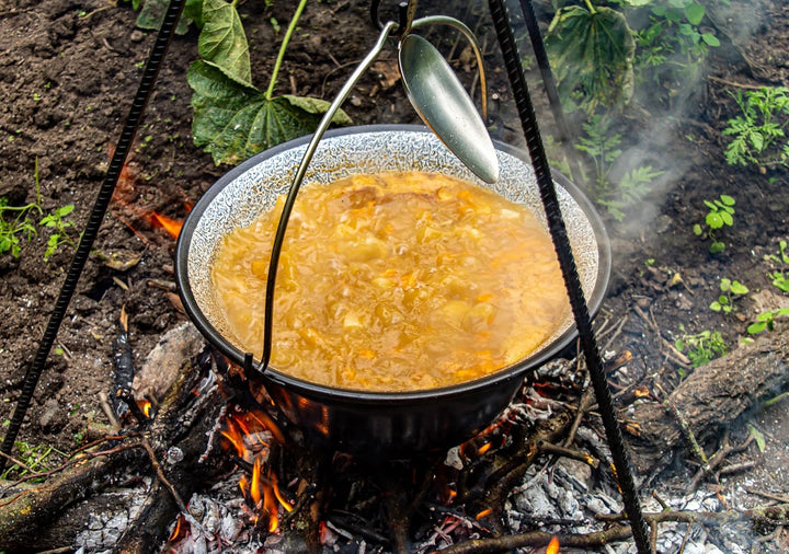 Ungarischer Gulaschkessel Topf 6l Fischkessel Emaillierter Kessel für Gulasch Topf für Schwenkgrill,