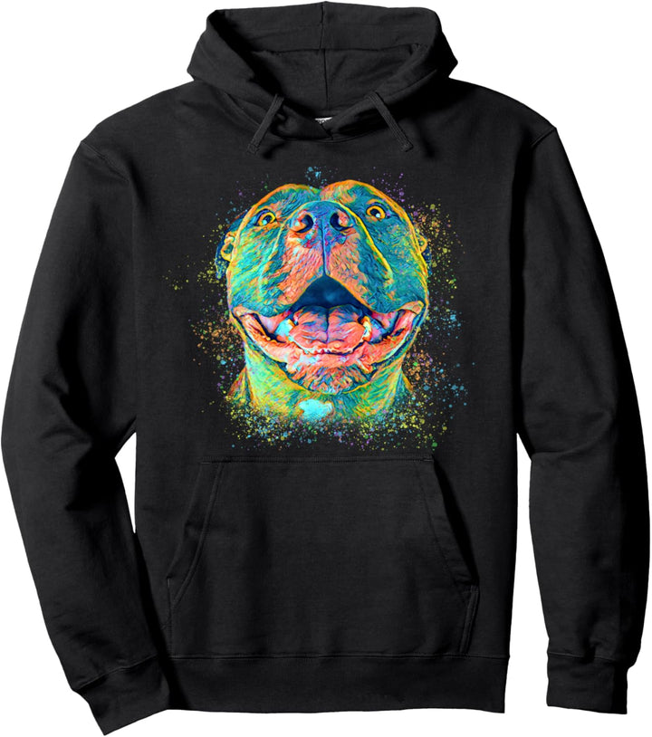 Pitbull-Gesicht Künstlerische Malerei Pitbull Mom Pullover Hoodie