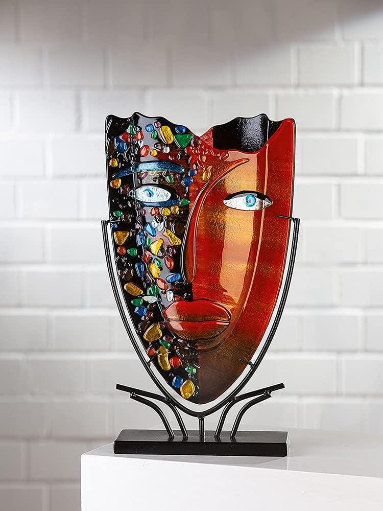 GILDE GLAS art Design Vase - Deko Wohnzimmer - Geschenke für Frauen H 46 cm