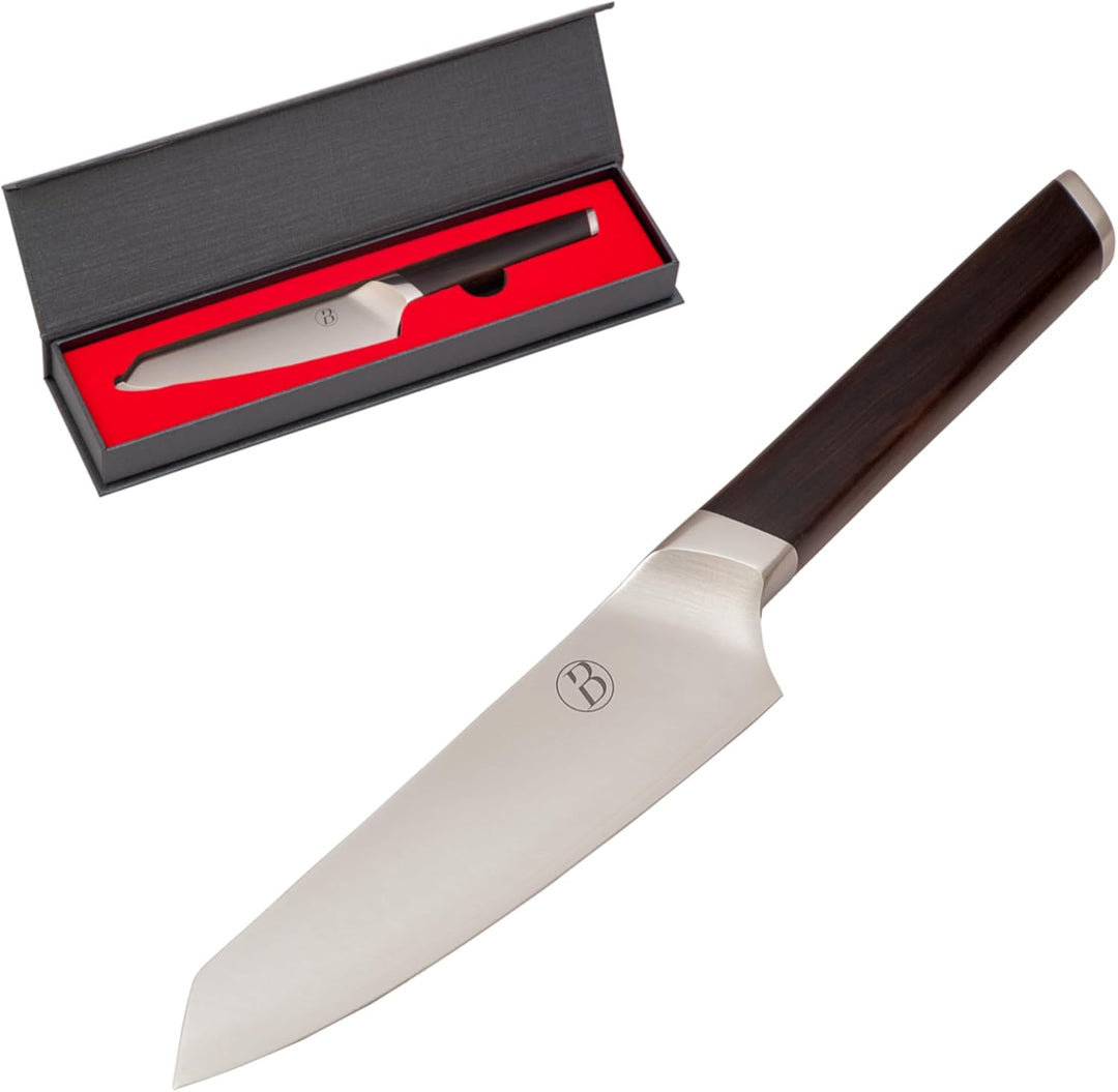 BABOSSA® Original Messerset mit Magnetischem Nussbaumholz Messerblock | 4-tlg Küchenmesser Set aus 3