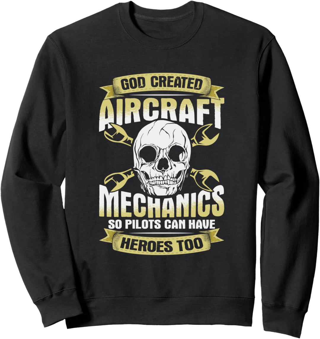 Flugzeugmechaniker Totenkopf Design für Flugzeugtechniker Sweatshirt