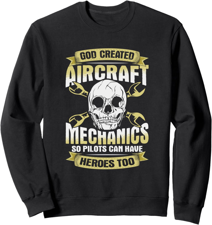 Flugzeugmechaniker Totenkopf Design für Flugzeugtechniker Sweatshirt