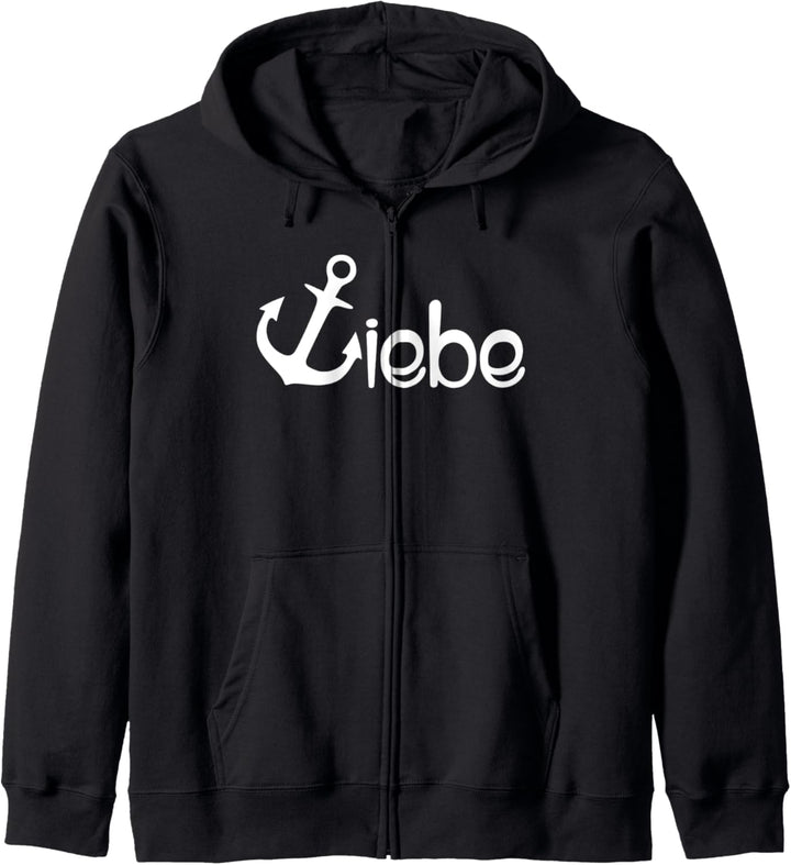 Liebe zum Meer mit Anker - Geschenk Kapitän Kapuzenjacke