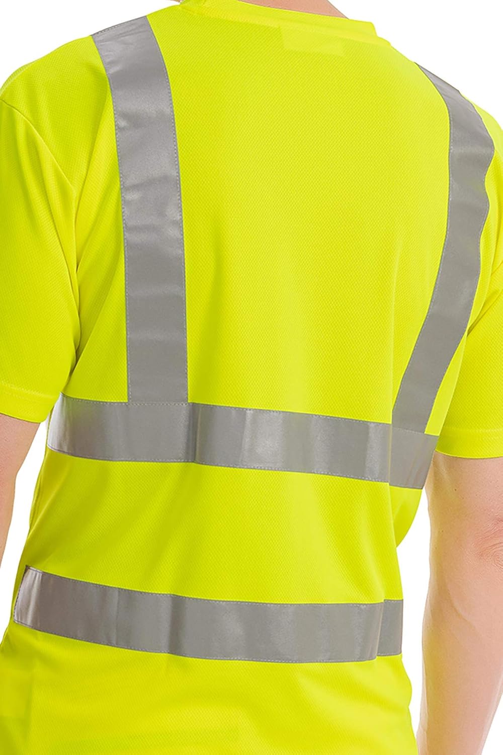 Herren Warnschutz T-Shirt in Neon Gelb/Orange Hohe Sichtbarkeit durch Reflexstreifen EN ISO 20471 Kl
