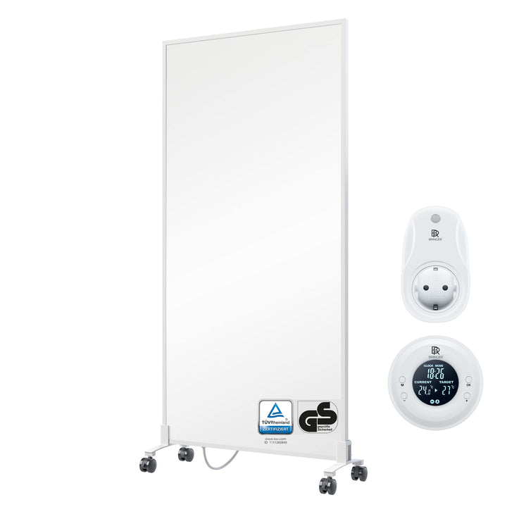 BR Bringer Infrarotheizung Standgerät - 1000 Watt - Energiesparend - Mobile Elektroheizung mit Stand