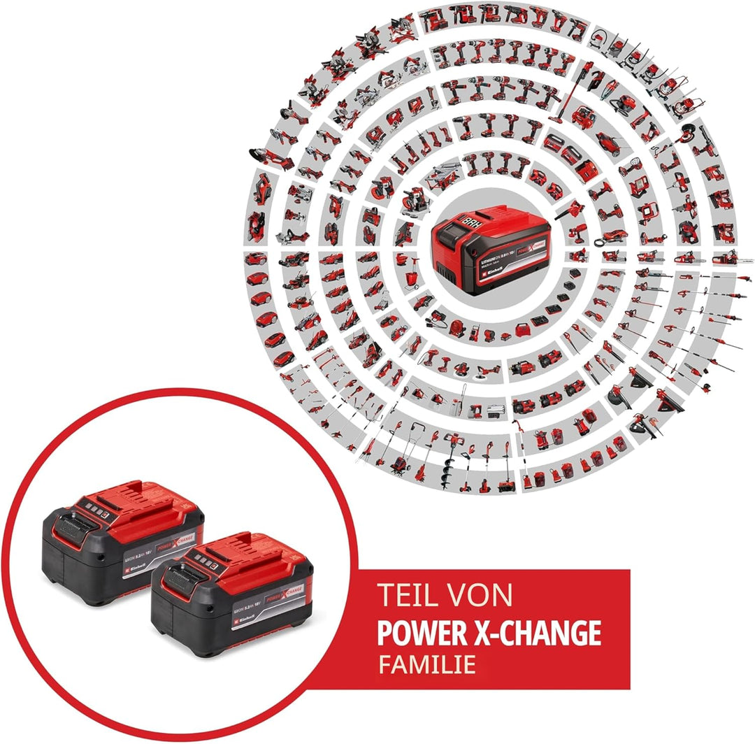 Original Einhell Akku PXC-Twinpack 5,2 Ah Power X-Change (Li-Ion, 18 V, 2x 5,2 Ah-Akkus, universell