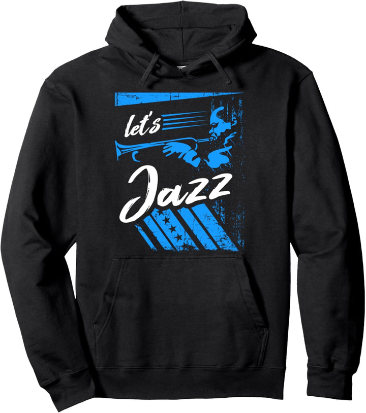 Let's Jazz Trompeter Blaue Farbtöne Musiker Pullover Hoodie