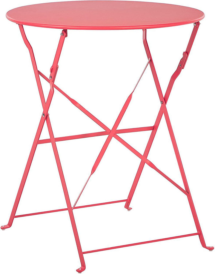 Modernes Balkonset Tisch mit 2 Stühlen aus Stahl rot Fiori