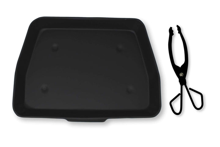 Black Metal Ash Pan - 33cm Breite (13") mit Leichtbau für Kohle und Log Tongs