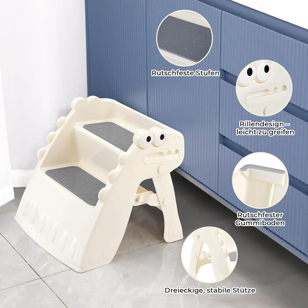Tritthocker Kinder Hocker Kinder Klappbar Tritthocker Kinder 2 Stufen, Rutschfester Hocker Kinder Ba