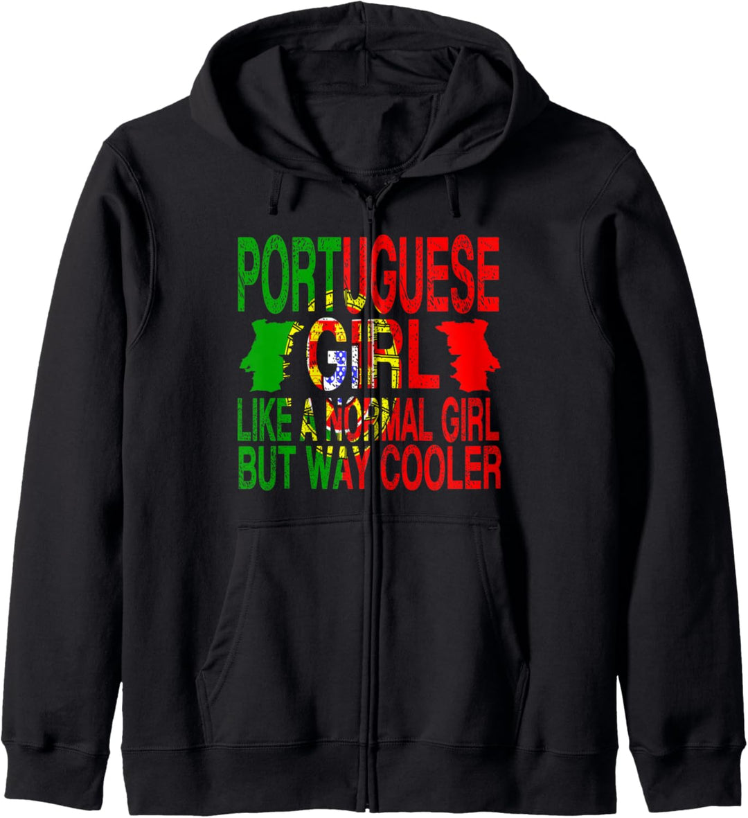 Portugiesisches Mädchen - Karte mit portugiesischer Flagge Kapuzenjacke