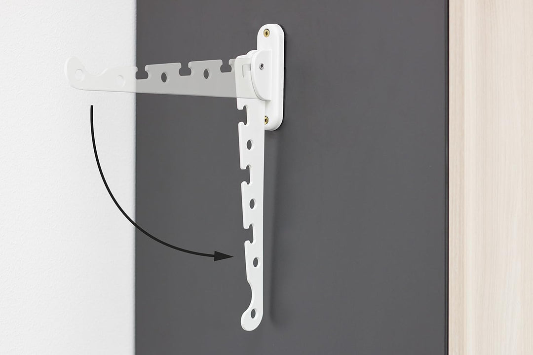 Metafranc Kleiderlüfter weiss - 290 x 30 mm - 20 kg Tragkraft - Stabiles Material - Platzsparende Kl